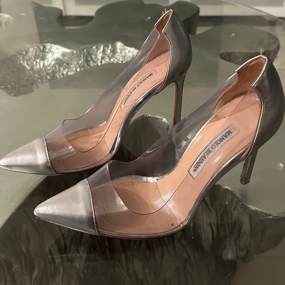Silver PVC Manolo Blahnik Pumps - Picture 3 of 4